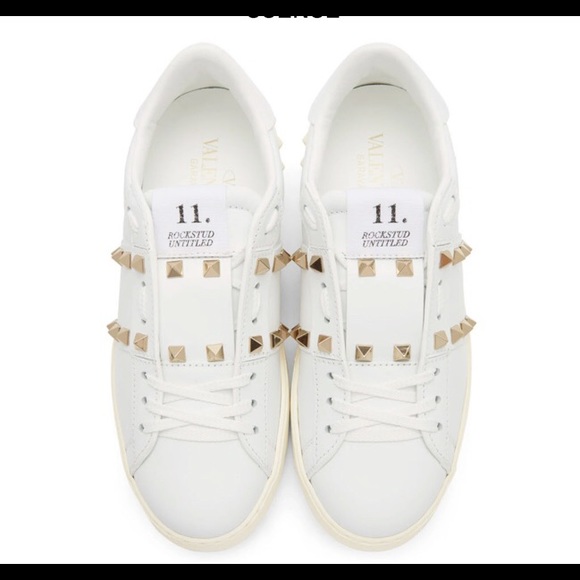 Valentino Garavanti White Rockstud Sneakers Size 6 - Picture 6 of 6
